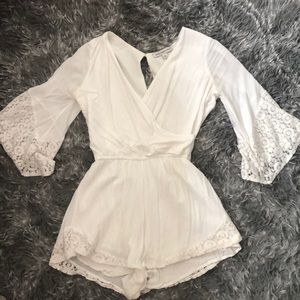 Eyelet Long Sleeve Romper